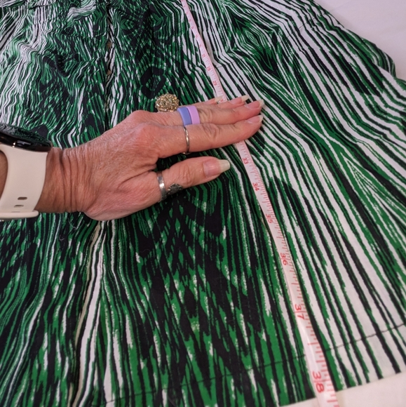 Derek Lam NWOT woodgrain stripe  shirt dress/coverup Large green black white - Picture 14 of 17